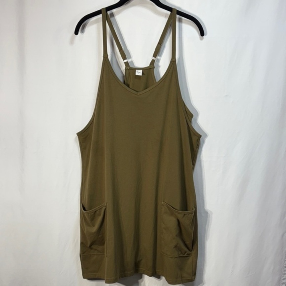 ♣️ Olive knit  Mini Dress with shorts and Pockets